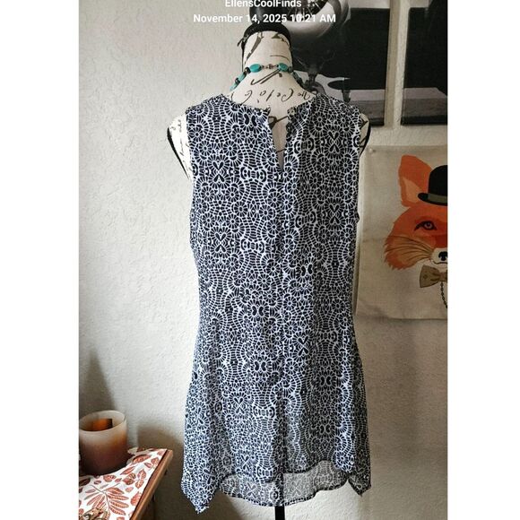 Fever layered sleeveless blouse Black & White Women's M - Picture 4 of 9